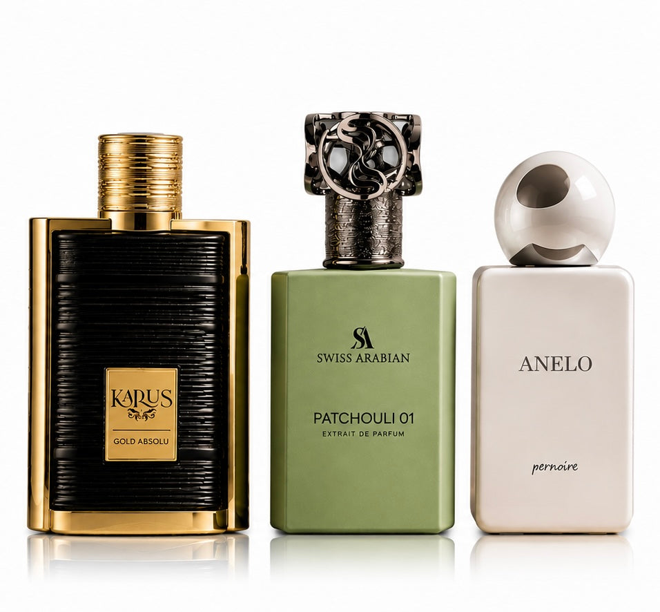 COMBO(Karus Gold Absolu, Patchouli 01, Pernoire Anelo)